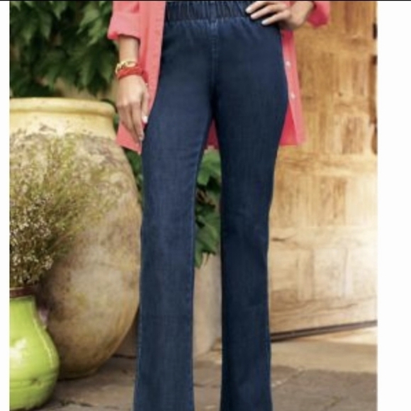Soft surroundings pull on stretch leggings denim jeans - Picture 2 of 2